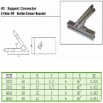 ⁦REINFORCED ANGLE 4040 45 Degree Corner Angle Bracket Connection Joint⁩ - الصورة ⁦3⁩