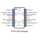 ⁦مضخم عمليات - TL074 JFET⁩ - الصورة ⁦3⁩