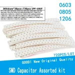 حزمة مكثفات SMD مع 36 نوعاً مختلفاً