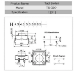 ⁦12X12XHmm  Tact Switch كبسة لحظية⁩ - الصورة ⁦3⁩