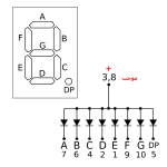 ⁦14mm 7 segment - Red سفن سيغمنت احادي⁩ - الصورة ⁦3⁩