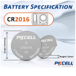 ⁦Pkcell CR2016 Lithium Battery Coin Cell 3V⁩ - الصورة ⁦2⁩