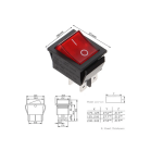⁦RK1-01 16A 250V ON-OFF Rocker Switch 4Pin طقة⁩ - الصورة ⁦2⁩