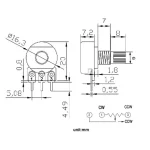 ⁦مقاومة متغيرة - Potentiometer 500K⁩ - الصورة ⁦2⁩