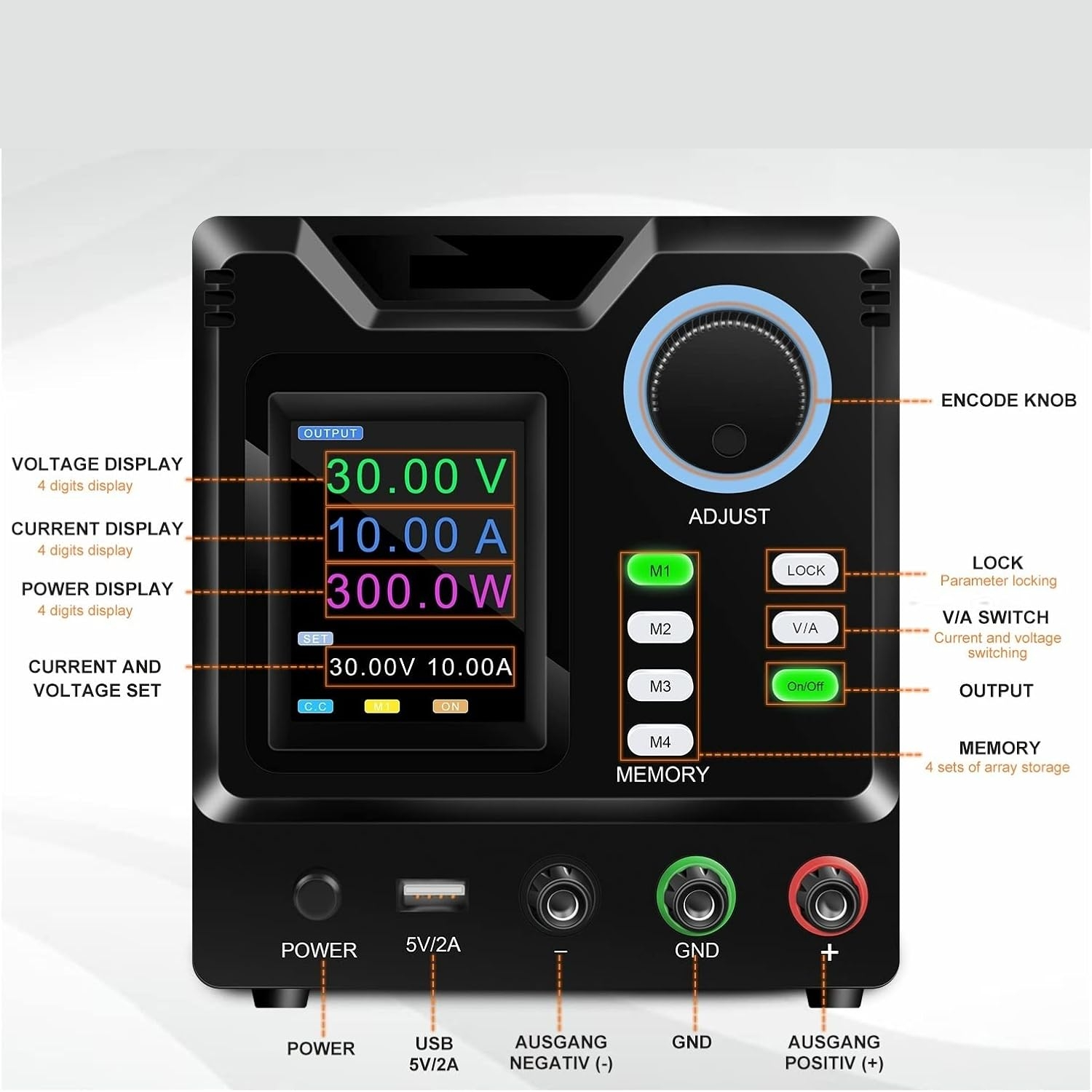71XrBlbEqDL._AC_SL1500_ وحدة تغذية متغيرة – KUAIQU SPPS-D3010 | 30V / 10A - الصورة 1
