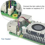⁦مبرد ومروحة ومشتت حراري من الألمنيوم - Raspberry Pi 5⁩ - الصورة ⁦3⁩