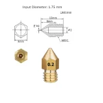 ⁦فوهة نحاسية للطابعة ثلاثية الأبعاد – (0.2mm) Nozzle for 3D Printer⁩ - الصورة ⁦2⁩