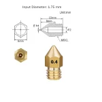 ⁦فوهة نحاسية للطابعة ثلاثية الأبعاد - (0.4mm) Nozzle for 3D Printer⁩ - الصورة ⁦3⁩