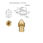 ⁦فوهة نحاسية للطابعة ثلاثية الأبعاد - (0.5mm) Nozzle for 3D Printer⁩ - الصورة ⁦3⁩