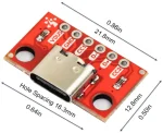 ⁦منفذ USB Type-C أنثى - USB Type-C Female Breakout Board⁩ - الصورة ⁦2⁩
