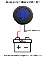 ⁦ساعة جهد رقمية دائرية - Voltmeter 4V -100V DC⁩ - الصورة ⁦2⁩