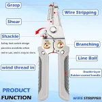 ⁦كماشة (زلاطة) لنزع وتقطيع الأسلاك -  (Wire Stripper & Cutter – 6-in-1)⁩ - الصورة ⁦3⁩