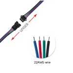 ⁦كابل موصل مع قفل JST 4Pin – 15cm 22AWG (ذكر + أنثى)⁩ - الصورة ⁦4⁩