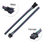 كابل موصل مع قفل JST 4Pin – 15cm 22AWG (ذكر + أنثى)