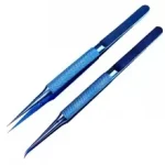 ⁦ملقط تيتانيوم رأس مائل + منحني -  Straight Tip tweezers / Angled⁩ - الصورة ⁦2⁩