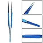 ⁦ملقط تيتانيوم رأس مائل + منحني -  Straight Tip tweezers / Angled⁩ - الصورة ⁦3⁩