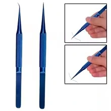 db2c946a-5a63-43da-ae98-9ccb455df1cf ملقط تيتانيوم رأس مائل + منحني - Straight Tip tweezers / Angled - الصورة 1