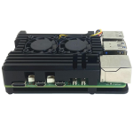 ⁦غطاء تبريد معدني بالألمنيوم مع مروحتين – Cooling Raspberry Pi 5⁩ - الصورة ⁦2⁩
