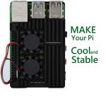 ⁦غطاء تبريد معدني بالألمنيوم مع مروحتين - Raspberry Pi 4⁩ - الصورة ⁦2⁩