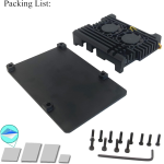 غطاء تبريد معدني بالألمنيوم مع مروحتين – Cooling Raspberry Pi 5