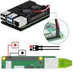 ⁦غطاء تبريد معدني بالألمنيوم مع مروحتين - Raspberry Pi 4⁩ - الصورة ⁦3⁩