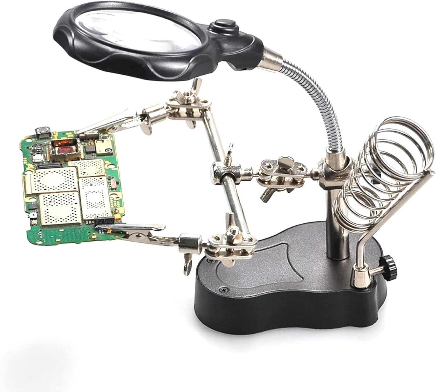 71gXUIcWItL._AC_SL1500_ قاعدة اصلاح بعدسة مكبرة - LED Magnifier Soldering Station - الصورة 1