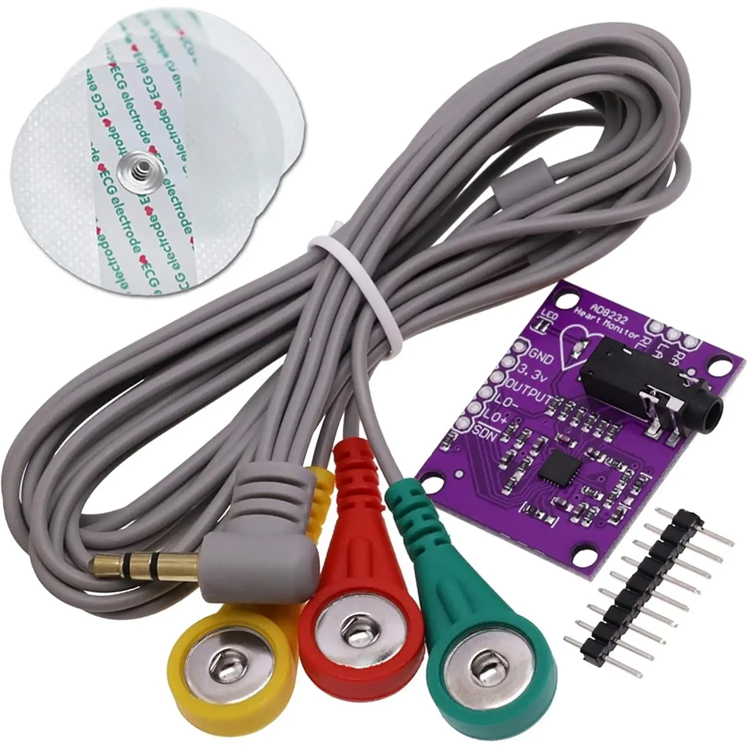 s-l1600 وحدة مراقبة نبض القلب والعضلات - AD8232 ECG Heart Rate Monitor Kit - الصورة 1