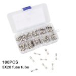 ⁦كيت فيوز زجاجي متنوعة 100 قطعة - Assorties Kit de 100 Pcs Fusible Verre 5x20mm⁩ - الصورة ⁦2⁩