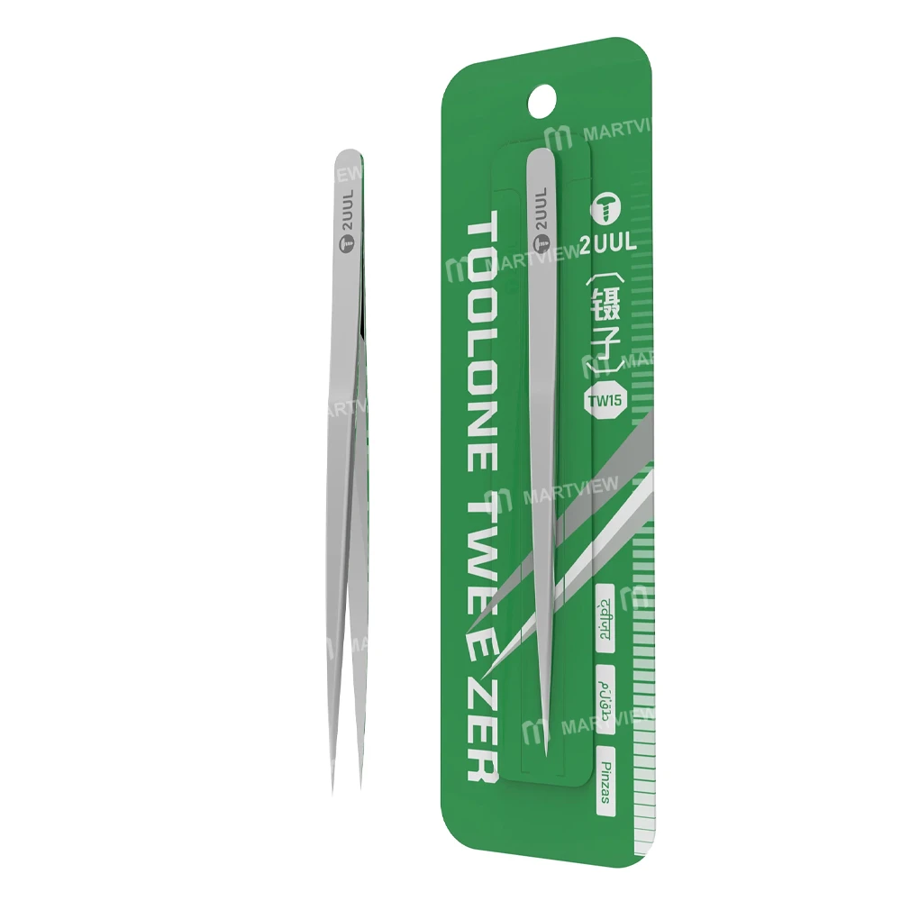 2uul-tw15-extra-fine-stainless-steel-precision-tweezers-for-daily-use-1-large ملقط عالي الدقة - 2UUL TW15 ToolOne - الصورة 1