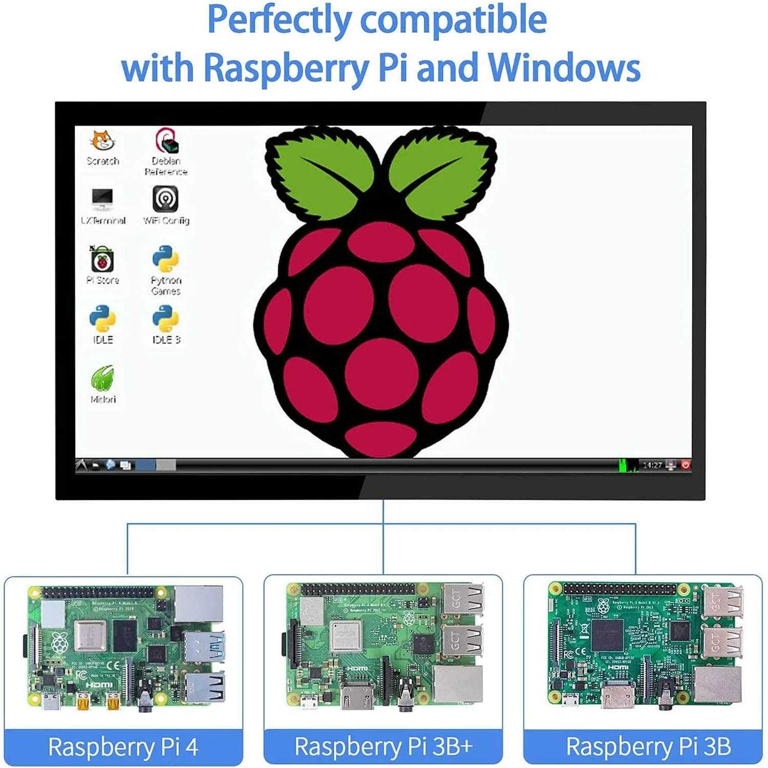 71EiFDxhhlL._AC_SL1500_ شاشة راسبيري باي - Raspberry Pi LCD HDMI 10.1 Inch - الصورة 1